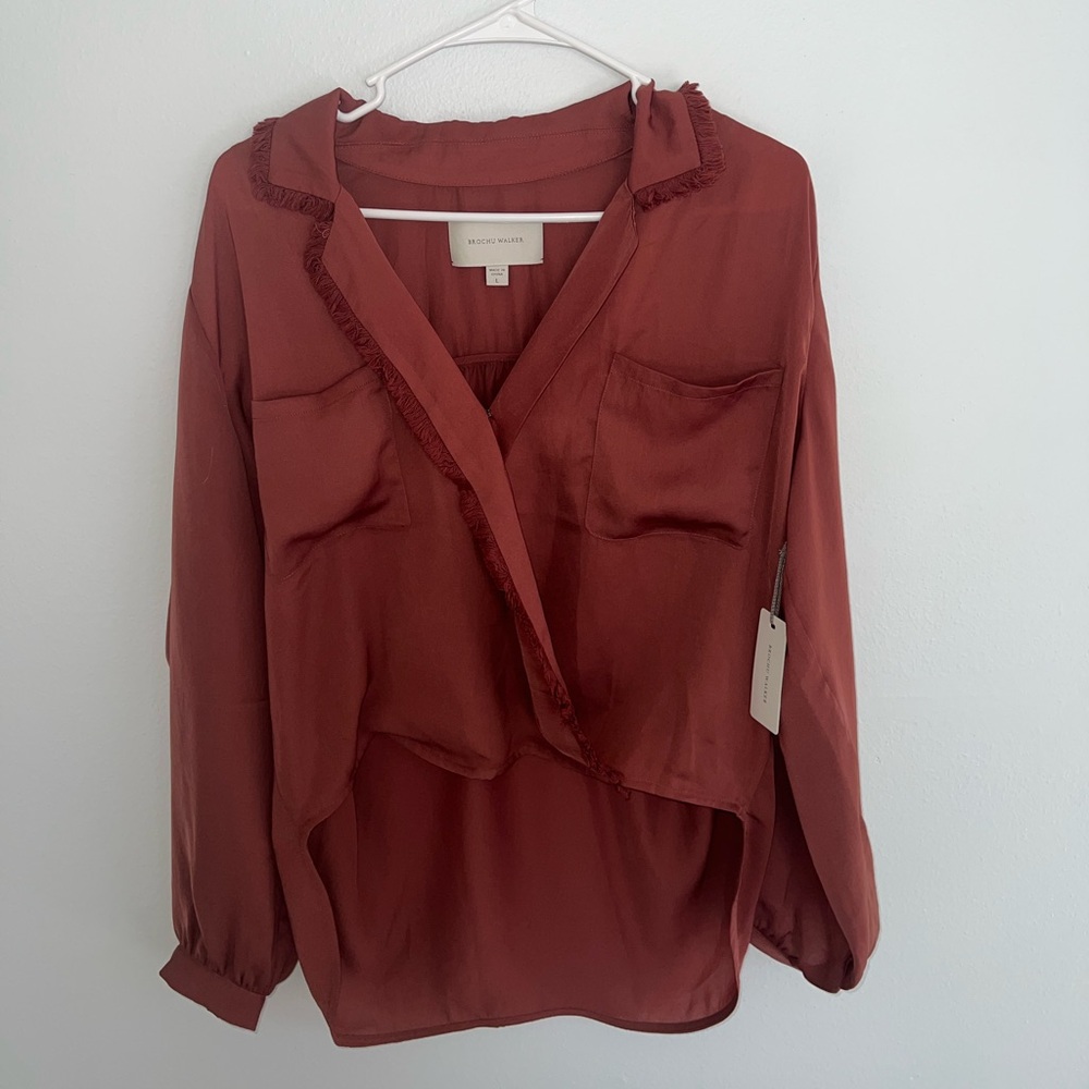 BROCHU WALKER Finn Frayed Top NWT